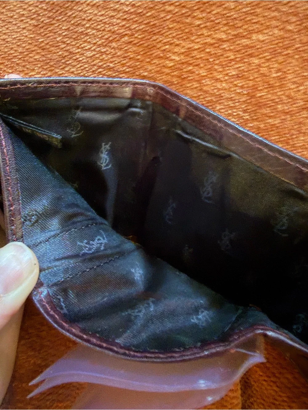 Yves Saint Laurent Men's Money Clip Card Wallet - Dark Brown